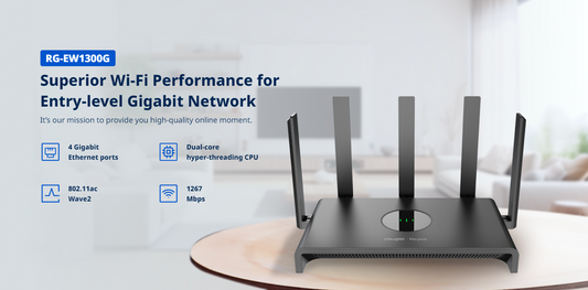 1300M Wi-Fi 5 Dual-band Gigabit Mesh Router, Wave 2, 5 Omnidirectional & Foldable Antennas Providing Strong Wi-Fi Signals, Up to 96 Concurrent Connections