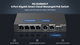 Gigabit Smart Cloud Managed PoE Switch, 6 Gigabit Ports, 4 PoE+ 802.3af/at Gigabit Ports, 1 Gigabit Uplink Port, 1 Combo SFP/GigabitEthernet  Uplink Port, Free Cloud Management, 54W