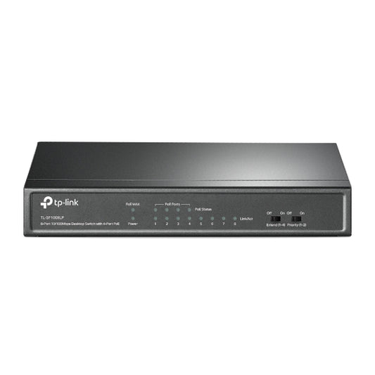 8-Port 10/100Mbps Desktop Switch with 4-Port PoE, 41 W