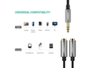 Audio Adapter/Splitter 3.5mm Male to 2 Terminals 3.5mm Female / 25 cm Length / TPE Cable