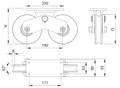 (339V-120) - 4-3/4" Twin V-Groove Surface Mount / Capacity for Doors up to 2650 lb (1200 kg) / 2 Bearings / w/Grease Zerk / Galvanized