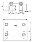 (255-220) - Adjustable Upper Guide for up to 2-3/8" / For Sliding Doors / W/4 Rollers of 1" (30mm) / Galvanized