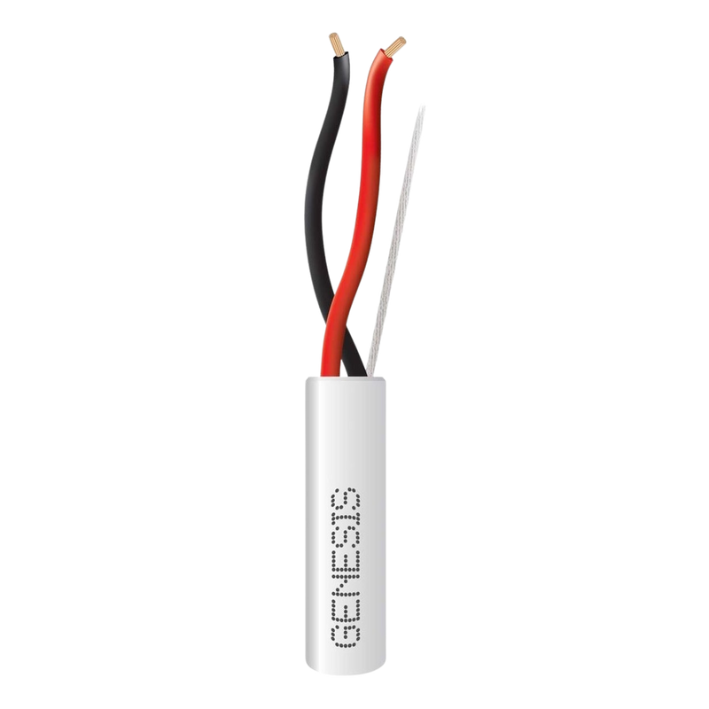 1000 ft  Reel 2 X 18 AWG Cable / Riser / Use INDOOR / White Color / Applications: Alarms, Access Control. Audio, Voice, Intercoms and Door Phones