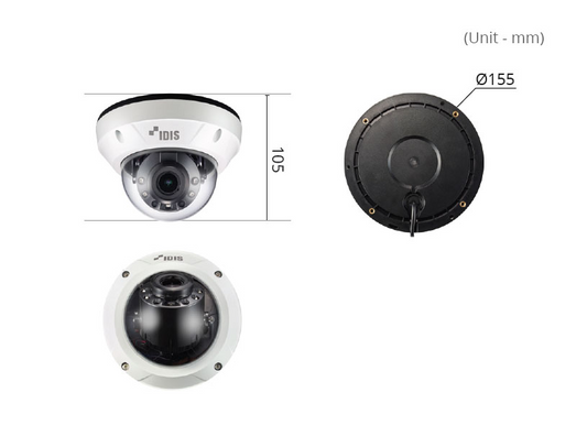 DirectCX 5MP IR Dome Camera Vari-focal Lens (3.0mm ~ 13.5mm) Vandal-Resistant, Day & Night (ICR), True WDR Motion Detection, Defog