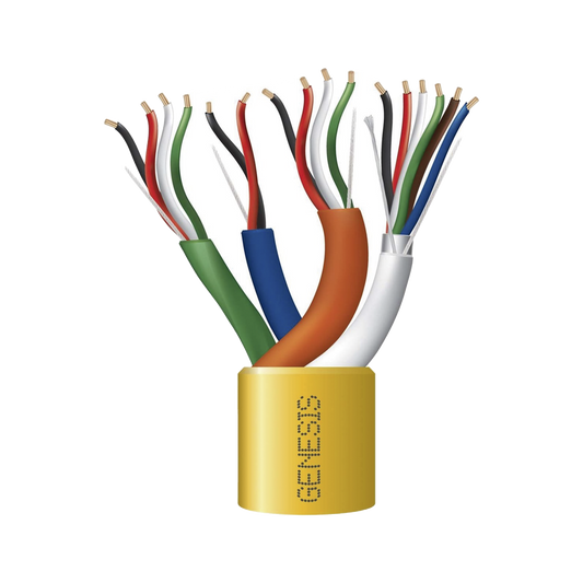 305-meter cable reel, yellow, made up of: 6 x 22 AWG shielded, 4 x 18 AWG, 4 x 22 AWG, and 2 x 22 AWG, for access control applications.