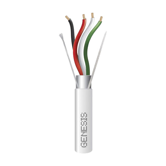 Reel 1000 ft (305 m) / 22 AWG / 4 Conductors / Shielded Riser Cable / White / Security Audio Control