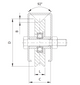 (300V-100) - 4" V-Groove Wheel / For sliding doors / Up to 490 lb (220 kg) / 1 Bearing / 7/8" Wide / Galvanized