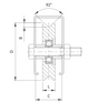 (300V-140) - 4" V-Groove Wheel / For sliding doors / Up to 600 lb (270 kg) / 1 Bearing / 1" Wide / Galvanized