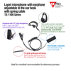 Lapel Microphone with Adjustable Earphone for KENWOOD TK3230/3000/3402/3312/3360/3170,NX240/340/220/320/420, TKD240/340