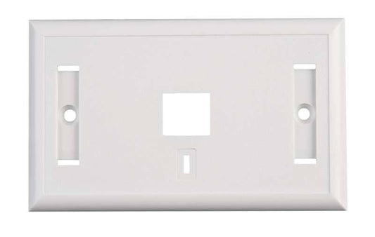 Face Plate, 1-Port Output with Space for Label - White