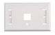 Placa frontal, salida de 1 puerto con espacio para etiqueta - Blanco