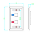 Face Plate, 2-Port Output with Space for Label - White