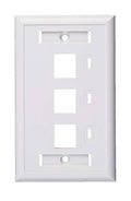 Face Plate, 3 Output Ports, with Space for Label - White