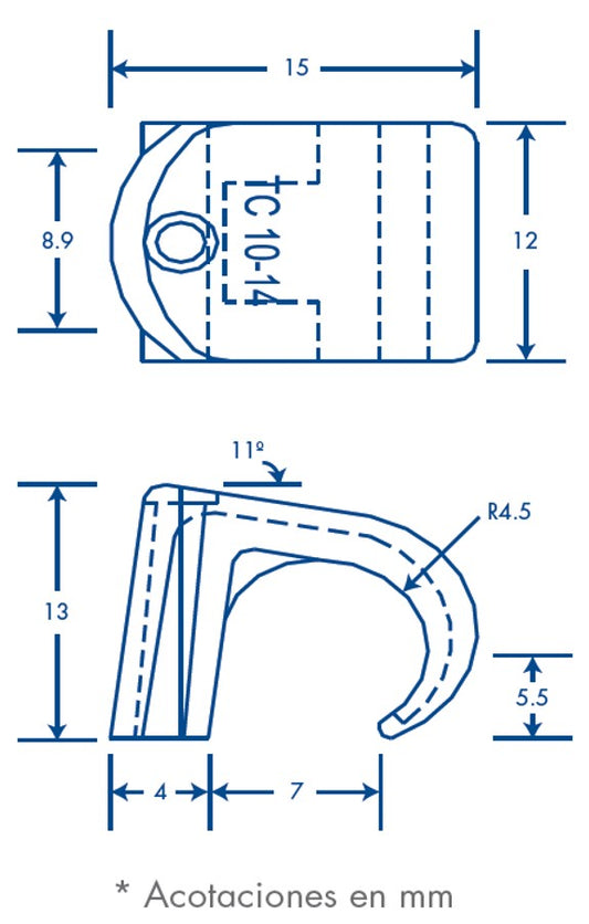 Staples for Round Conductors, Gray Color, 10mm (100 pcs) (3104-00100)