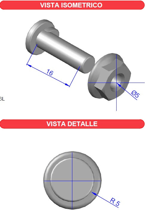 Screw + nut millimetric