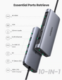 Multiport USB-C HUB to 2 USB-A 3.0 / 1 USB-C PD Charge 100W / 1 USB-A 3.1 / 1 USB-C 3.1 / HDMI 4K / HDMI 8K Ultra HD / Display Port 4K / RJ45 (Gigabit) / Card Reader SD + Micro SD (TF) / Jack Audio 3.5mm / 12 in 1