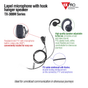 Lapel Microphone with Hook Hanger Speaker for KENWOOD TK3230/ 3000/ 3402/ 3312/ 3360/ 3170, NX240/ 340/ 220/ 320/ 420, TKD240/340