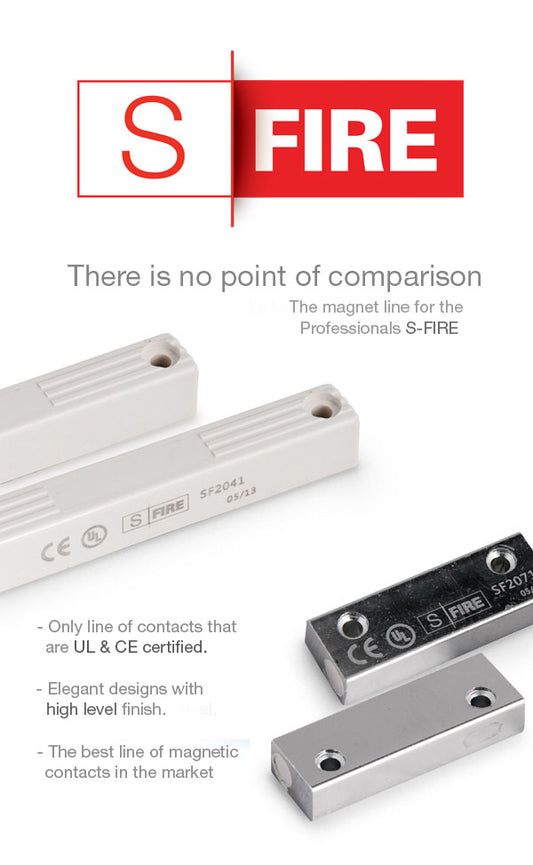 Door and Window Heavy Duty Metal Magnetic Contact Switch, 42mm Gap, Supplied with 22 AWG 18" Shielded Leads, UL and CE Certifications