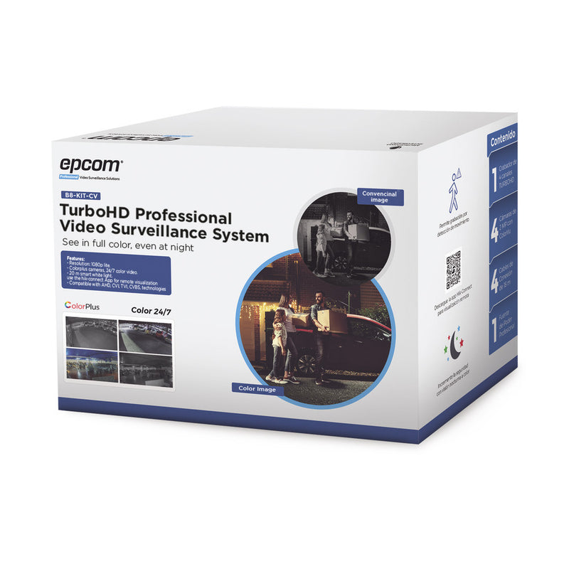 TurboHD 1080p Lite Kit / 4 Channel DVR / 4 cameras (2mp) Color 24/7 / Power Supply / Installation Accessories