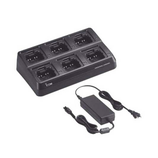 Standard Desktop Multi-Charger Inserts 6 ICOM Portable Radios F4001/3001 Series with BP-298 and BP-299