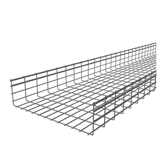 Wire Mesh Cable Tray, Electro Galvanized, up to 1585 Cat6 Cables, Section 9.84ft (3m), 6.54/23.62 in (166/600 mm) Width