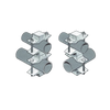 Aluminum Set of Single Dual Clamp for 1.5' to 2.88' Diameter Pipes (REQ. 2 by Antenna)