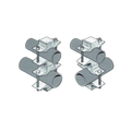 Aluminum Set of Single Dual Clamp for 1.5' to 2.88' Diameter Pipes (REQ. 2 by Antenna)