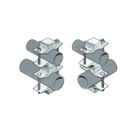 Aluminum Set of Single Dual Clamp for 1.5' to 2.88' Diameter Pipes (REQ. 2 by Antenna)