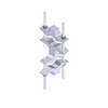 Aluminum Set of Single Dual Clamp for 2.88 to 4.5' Diameter Pipes (REQ. 2 by Antenna)
