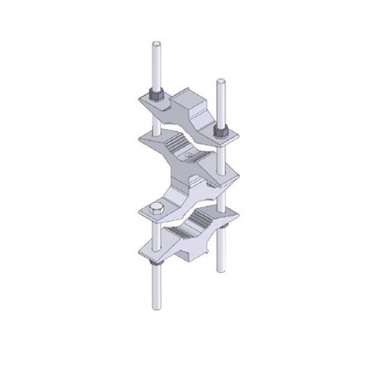 Aluminum Set of Single Dual Clamp for 2.88 to 4.5' Diameter Pipes (REQ. 2 by Antenna)