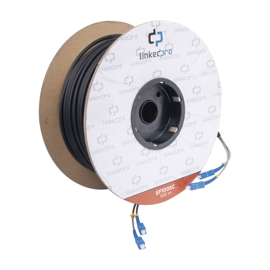 328 ft (100 m) Single-Mode Fiber Optic Duplex SC-to-SC Patch Cable - Drum Reel