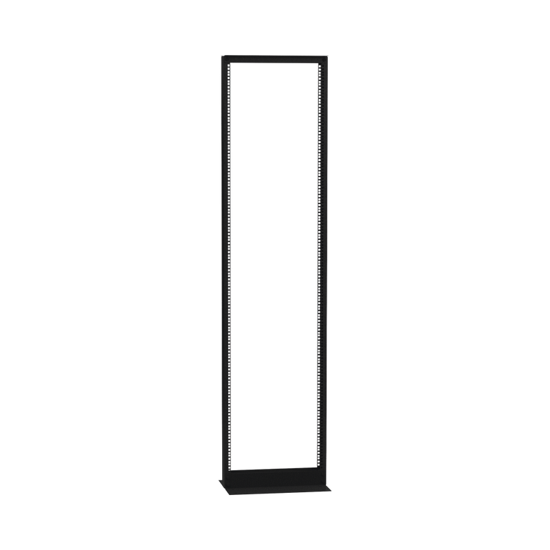 19' 45U 2-post Open Rack (Double Perforation) 'L' Base for Floor Anchor, Manufactured in Steel