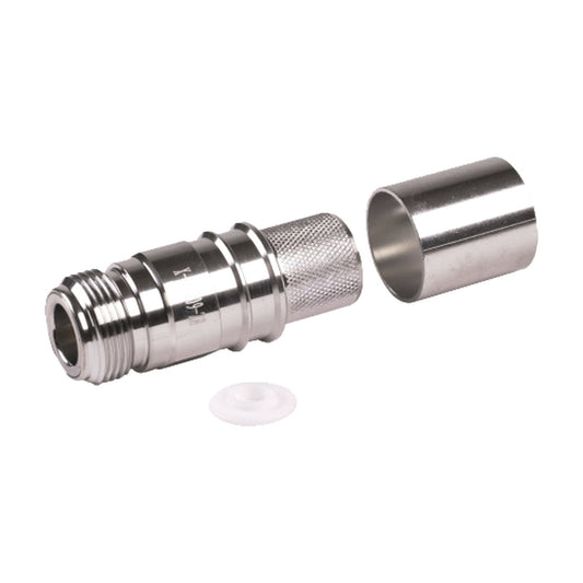 N Female Crimp Connector, Non-Solder Pin for LMR600 Coax Cable