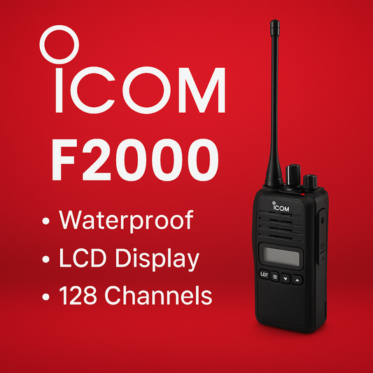 Analog Portable Radio, Frequency Range 400-470 MHz, with Display, 4 W, 128 Channels. Includes Battery, Antenna, Charger and Clip