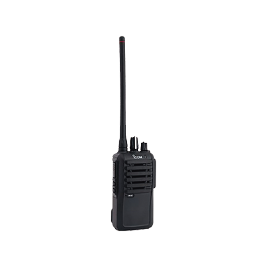 Analog Portable VHF Radio / 2250 mAh Extreme Battery Life / 136-174 MHz / 5W Power / 1500mW Powerful Speaker / 16 Channels. Includes: Battery, Charger, Antenna, Accessory Cover, and Clip.