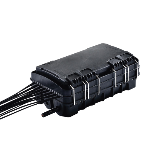 Fiber Distribution Box, 24 Splices, IP65, Black, with 16 SC/APC adaptors