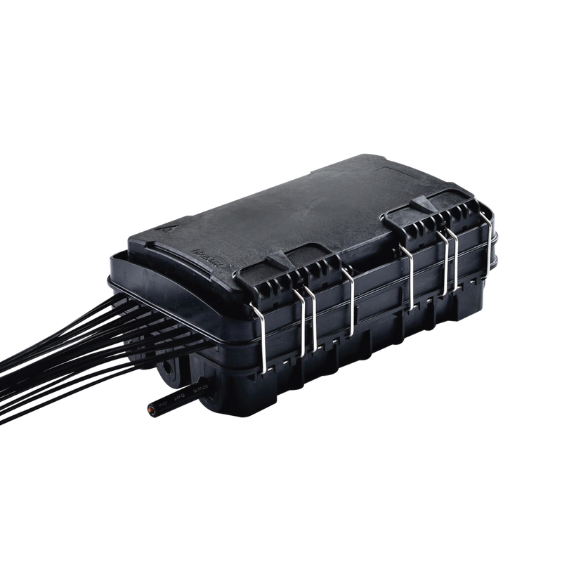 Fiber Distribution Box, 24 Splices, IP65, Black, with 16 SC/APC adapters