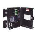 Fiber Distribution Box, 24 Splices, IP65, Black, Indoor/Outdoor, with 16 SC/APC adaptors and 1x16 splitter