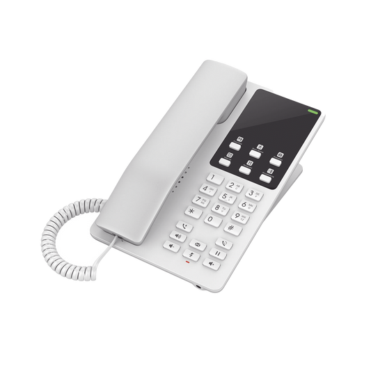 Hotel IP Phone, 2 SIP lines with 2 accounts, Opus codec, IPv4/IPv6, white color, with GDMS cloud management