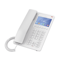 Hotel IP Phone with color LCD screen, 2 SIP lines with 2 accounts, Opus codec, IPV4/IPV6, white color, with cloud management GDMS.