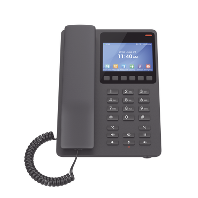 Wi-Fi Hotel IP Phone, 2 SIP lines with 2 accounts, Opus codec, IPV4/IPV6, black color, with cloud management GDMS.