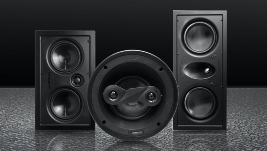 Ghost HT&trade; Series in-wall frameless LCR, dual 6 1/2" injected poly woofers, 1" soft silk tweeter, 5-125 watts, 8&Omega;