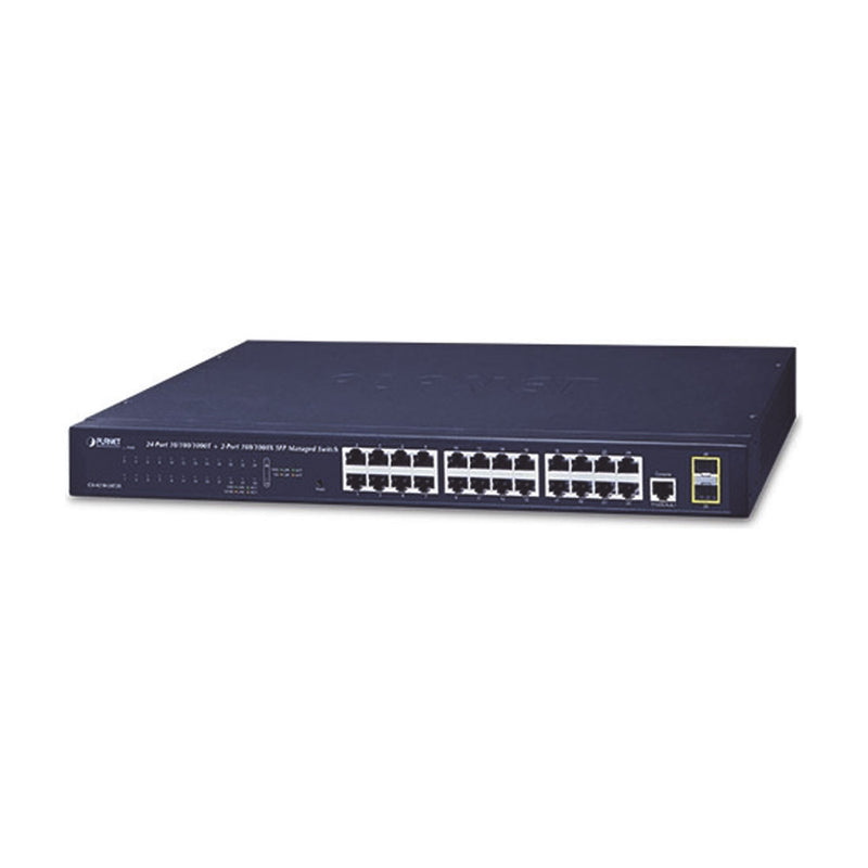 24-Port Gigabit 10/100/1000T Layer 2 Managed Switch, 2 SFP 100/1000X Ports, Ethernet Console Interface