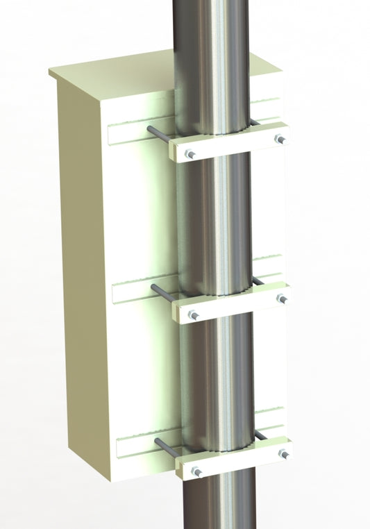 Security Cabinet for 3 PL110D12 Batteries and/or Similar Equipment with Pole Mounting
