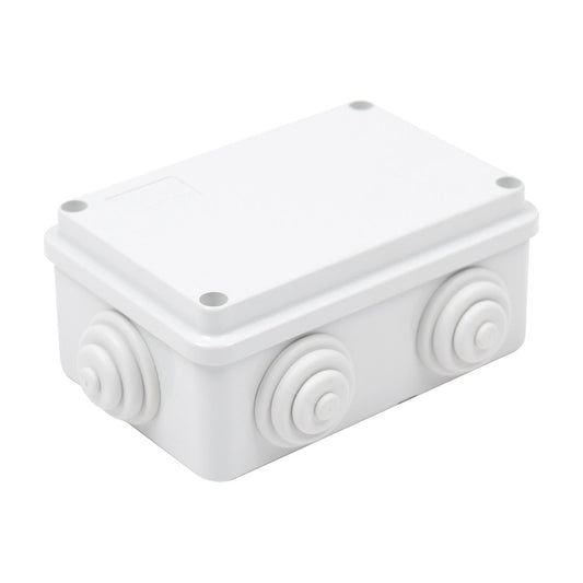 PVC Junction Box with 6 Inputs, Screw-cap, 4.74 x 3.15 x 1.97 in (120 x 80 x 50 mm), For Exterior (IP55)