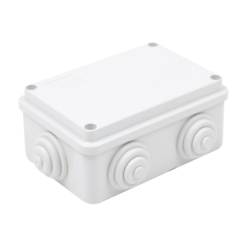 PVC Junction Box with 6 Inputs, Screw-cap, 4.74 x 3.15 x 1.97 in (120 x 80 x 50 mm), For Exterior (IP55)