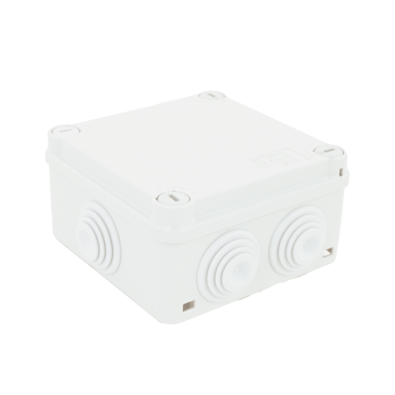 PVC Junction Box with 6 Inputs, 1/4" Screw-cap, 100x100x50 mm, for Exterior (IP55)