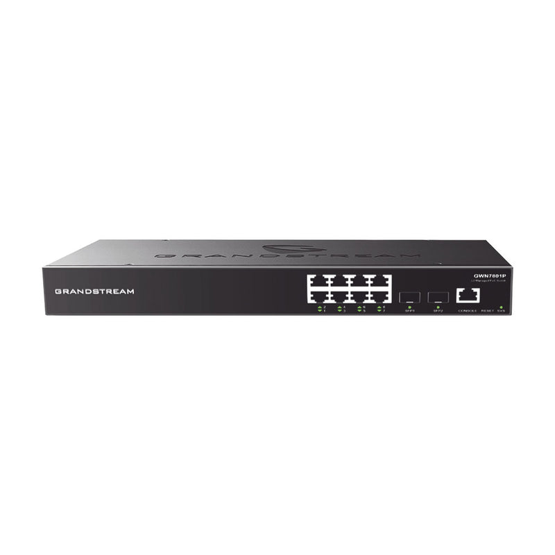 Managed Gigabit PoE+ Switch, L2+ / 8 ports 10/100/1000 Mbps + 2 SFP Uplink Ports / Up to 120W / Compatible with GWN Cloud.