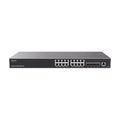 Managed Gigabit PoE+ Switch / 16 ports 10/100/1000 Mbps + 4 SFP Uplink Ports / Up to 240W / Compatible with GWN Cloud.