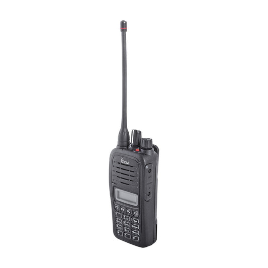 Portable Analog Radio, Frequency Range 400-470MHz, Display and DTMF Keypad, 128 Channels, 4W Power RF. Includes Battery, Antenna, Charger, and Clip